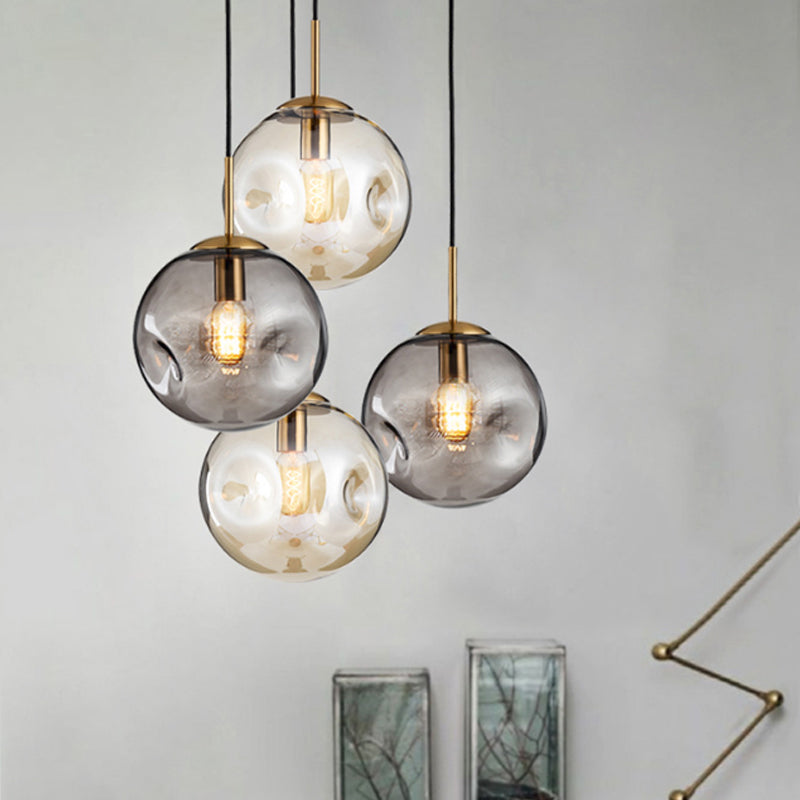Thérèse Modern Dimpled Sphere Glass Pendant Light