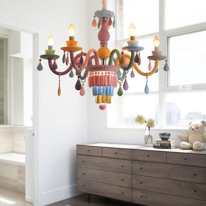 Lustre Camille Gouttes Multicolores pour Chambre d'Enfant