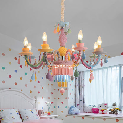 Lustre Camille Gouttes Multicolores pour Chambre d'Enfant