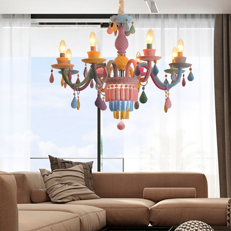 Lustre Camille Gouttes Multicolores pour Chambre d'Enfant