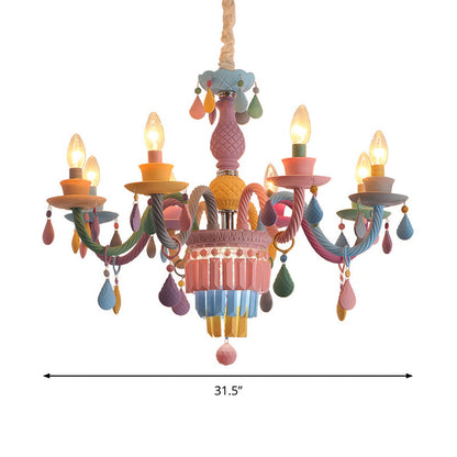 Lustre Camille Gouttes Multicolores pour Chambre d'Enfant