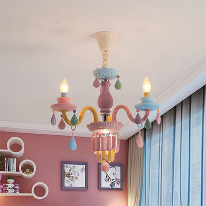 Lustre Camille Gouttes Multicolores pour Chambre d'Enfant