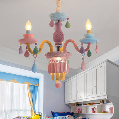 Lustre Camille Gouttes Multicolores pour Chambre d'Enfant