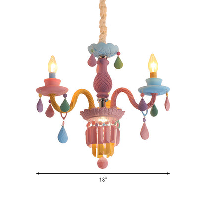 Lustre Camille Gouttes Multicolores pour Chambre d'Enfant