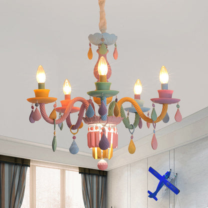 Lustre Camille Gouttes Multicolores pour Chambre d'Enfant