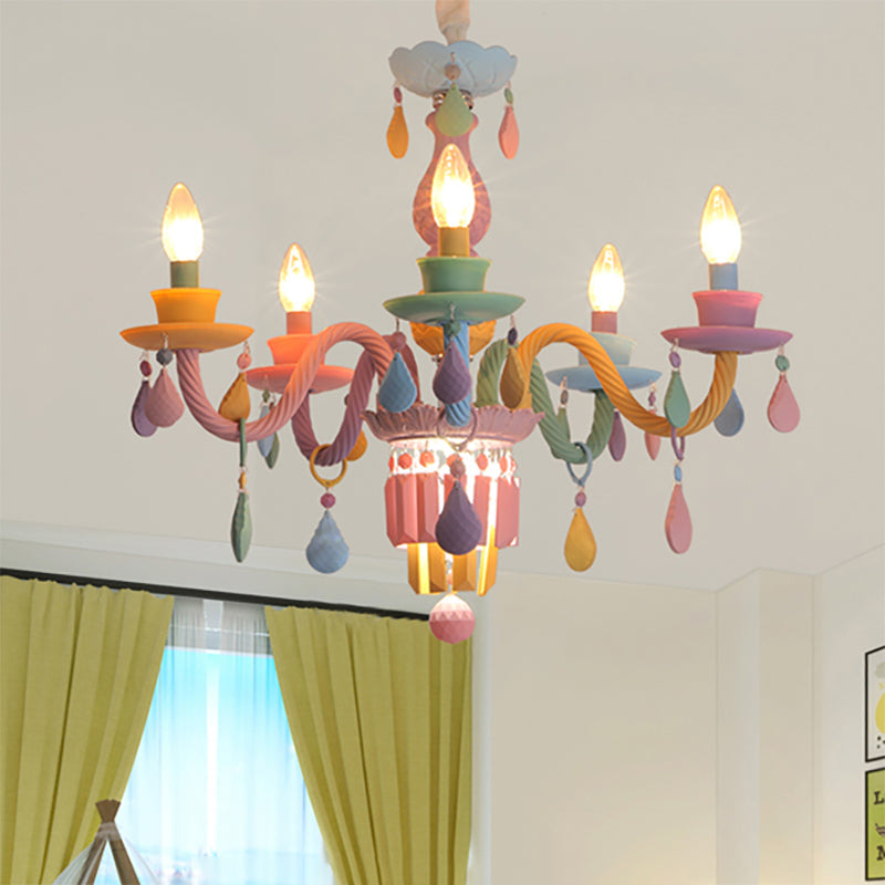 Lustre Camille Gouttes Multicolores pour Chambre d'Enfant