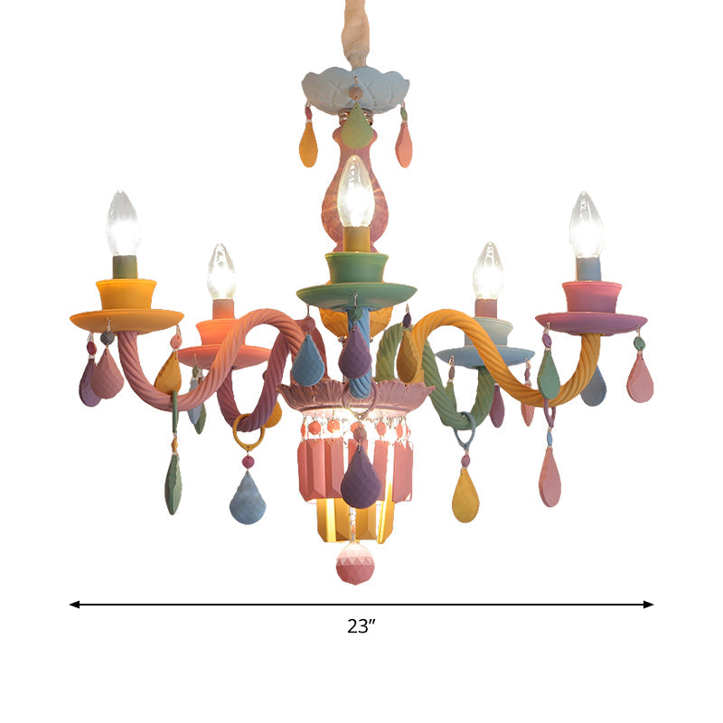 Lustre Camille Gouttes Multicolores pour Chambre d'Enfant