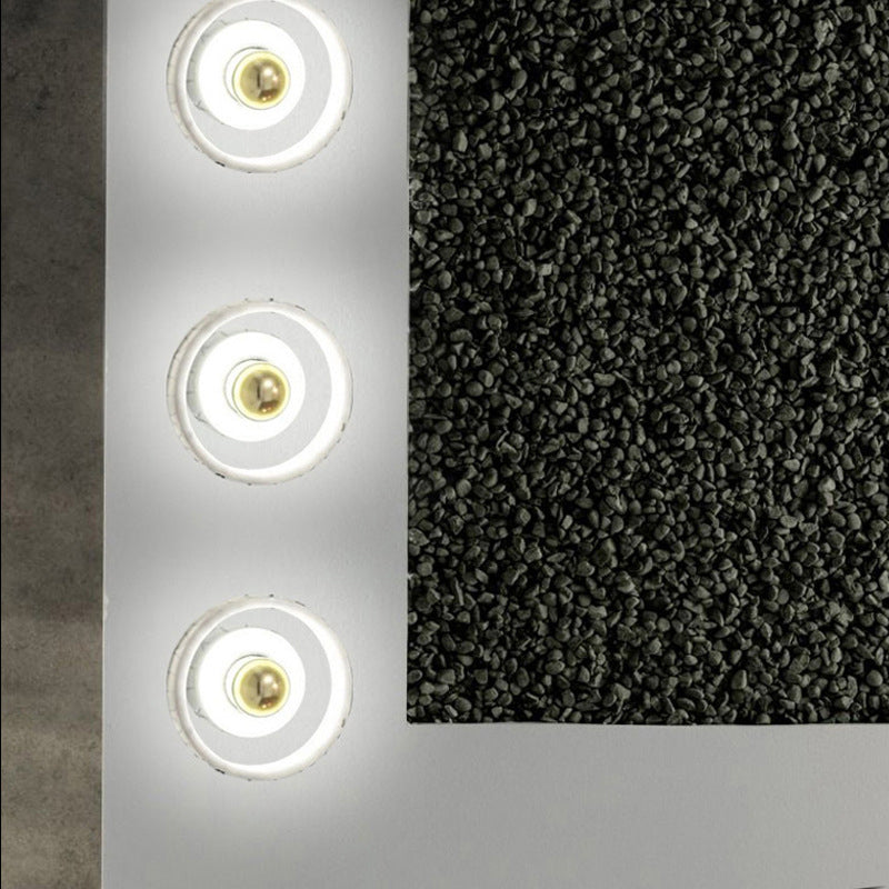 Anaïs White Gold Marble Circle Wall Light Sconce