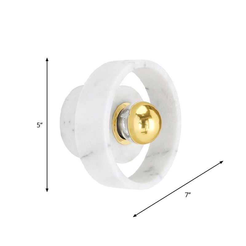 Anaïs White Gold Marble Circle Wall Light Sconce