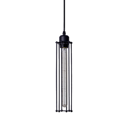 Anaelle Tube Pendant Light Black Industrial Slim Hanging