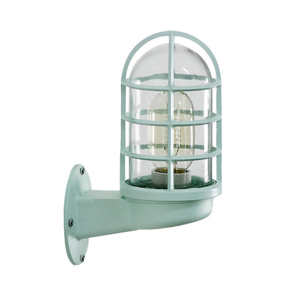 Applique murale cage en verre industriel Amélie Rose/Bleu/Rouille