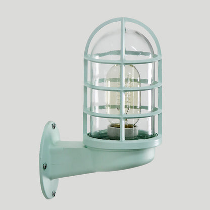 Mathilde Capsule Wall Lamp with Transparent Glass and Wire Cage