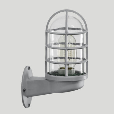 Mathilde Capsule Wall Lamp with Transparent Glass and Wire Cage