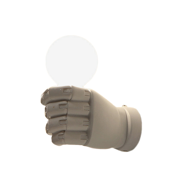 Applique murale Océane Fist Art Déco en résine noir et blanc