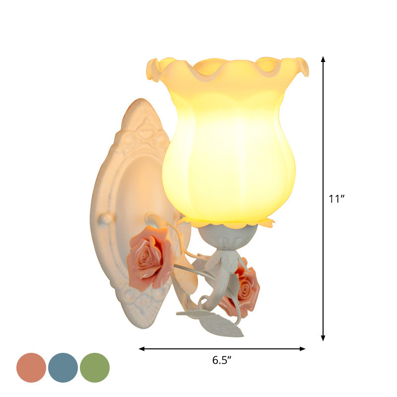 Isabelle American Garden Wall Lamp Metal and Glass LED Lighting