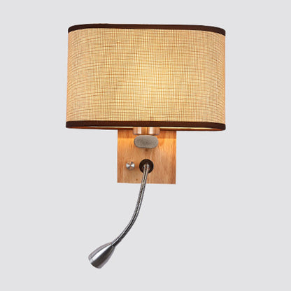 Clémence Flexible Bedside Wall Lamp – Nordic Fabric Oval Shade, 10 to 14 Inch