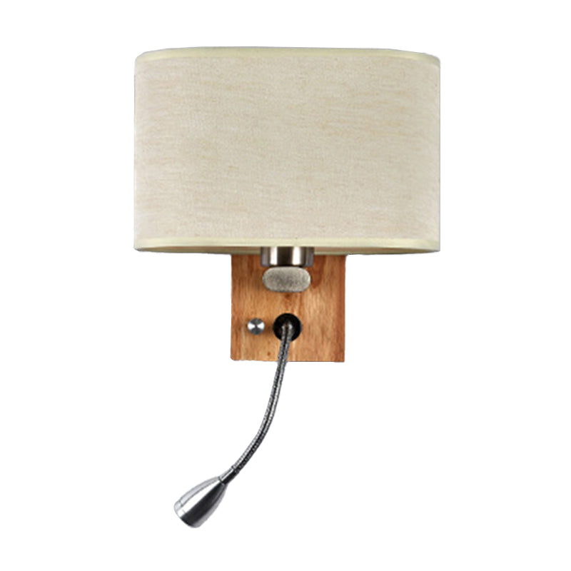 Clémence Flexible Bedside Wall Lamp – Nordic Fabric Oval Shade, 10 to 14 Inch