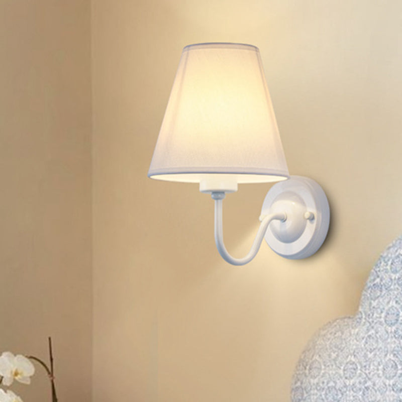 Sophie Nordic Cone Fabric Wall Sconce 1-Head Black/White