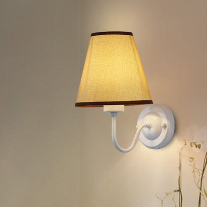 Sophie Nordic Cone Fabric Wall Sconce 1-Head Black/White