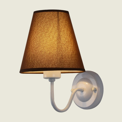 Sophie Nordic Cone Fabric Wall Sconce 1-Head Black/White