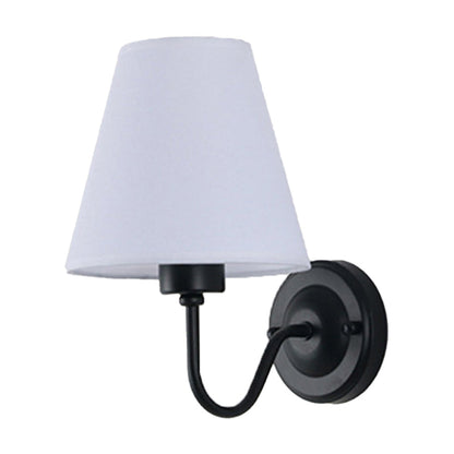 Sophie Nordic Cone Fabric Wall Sconce 1-Head Black/White