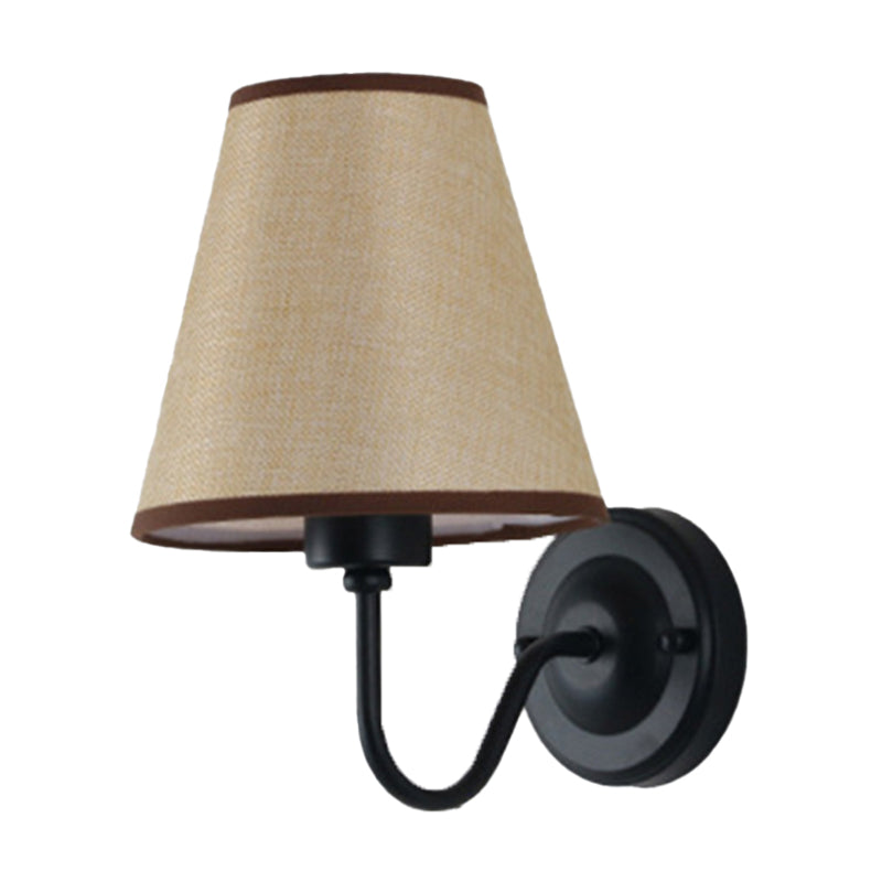 Sophie Nordic Cone Fabric Wall Sconce 1-Head Black/White