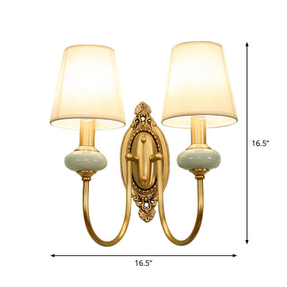 Applique murale Marianne Gold Swoop avec abat-jour conique et faux jade