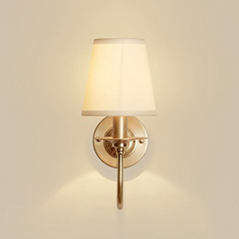 Auriane Traditional Cone Fabric Wall Sconce Gold Finish