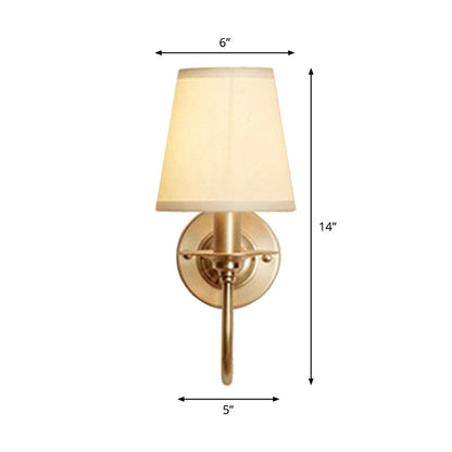 Auriane Traditional Cone Fabric Wall Sconce Gold Finish