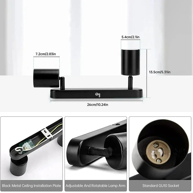 Fleur Adjustable Multi-Head Track Spotlight
