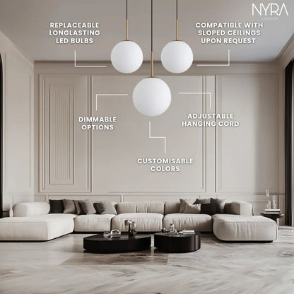 Elena Scandinavian Glass Pendant Light
