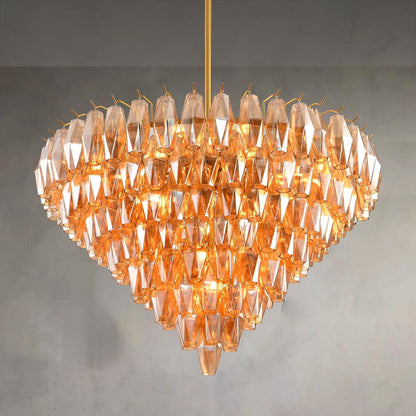 Lustre Circulaire Amélie en Verre Ambré