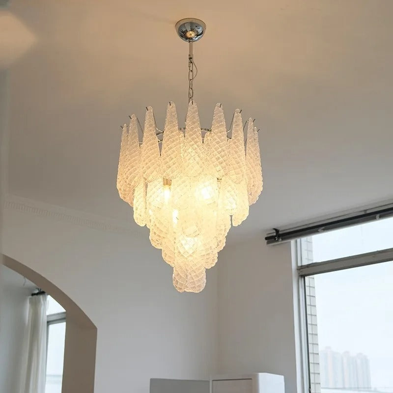 Lustre Thérèse voilé givré chutes de neige