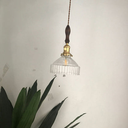 Clémence Lustre suspendu rustique abat-jour grange 1 lumière verre transparent