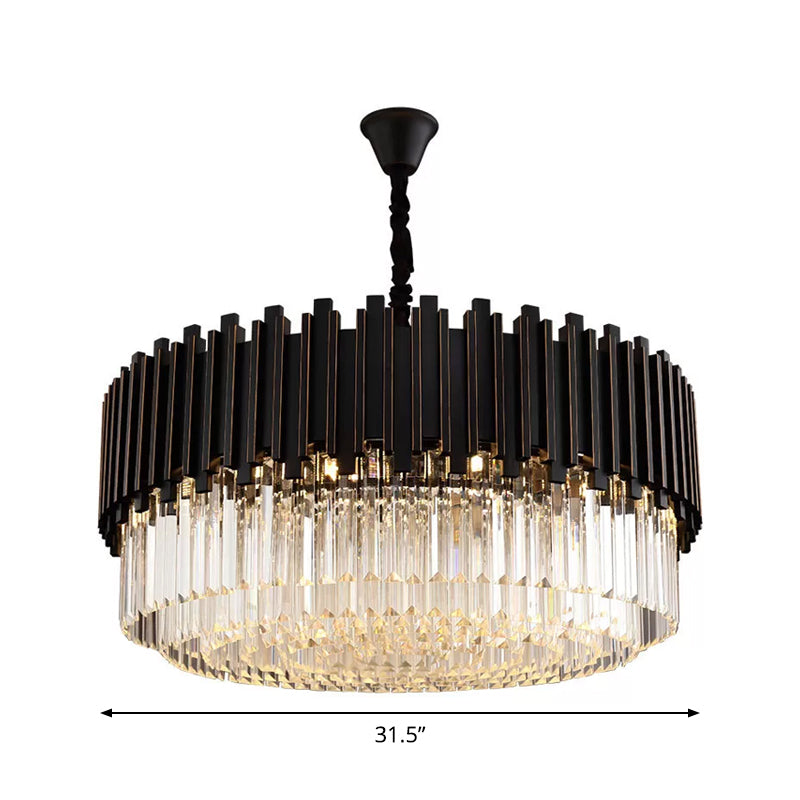 Lustre en cristal Sabrina Black Drum
