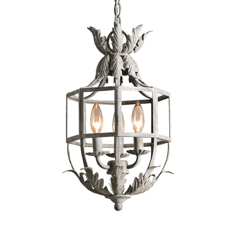 Lustre Clémence à 3 têtes en cage métallique