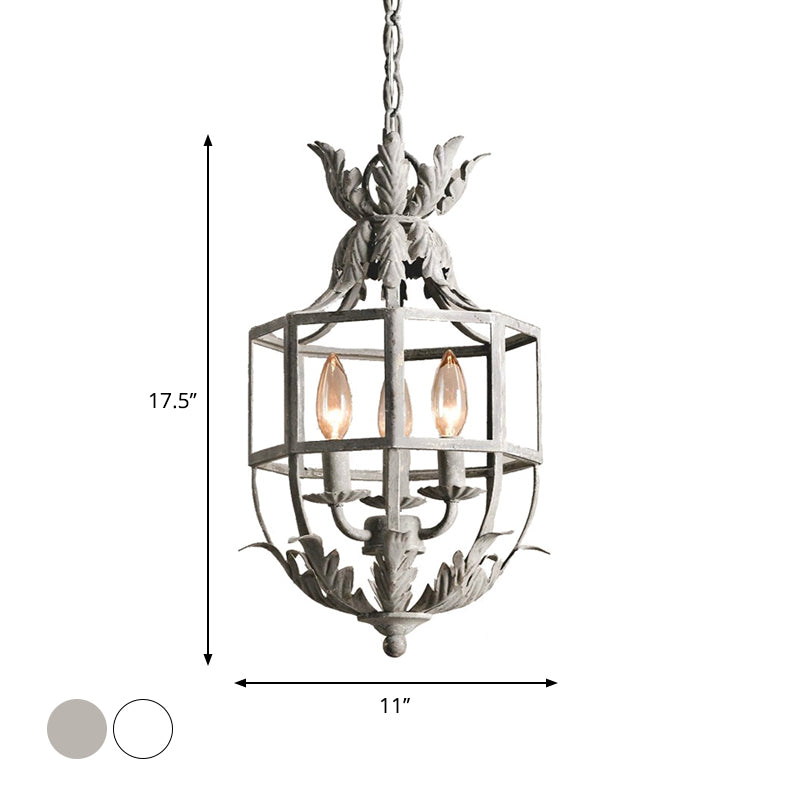 Lustre Clémence à 3 têtes en cage métallique