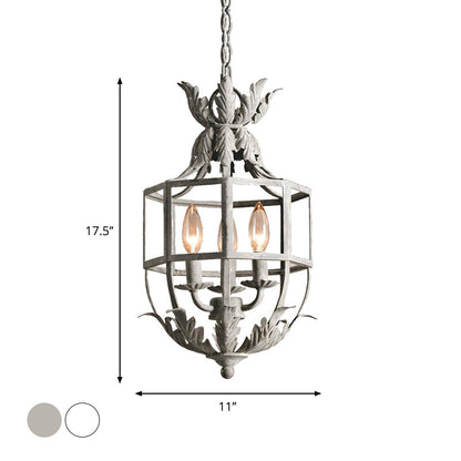 Lustre Clémence à 3 têtes en cage métallique