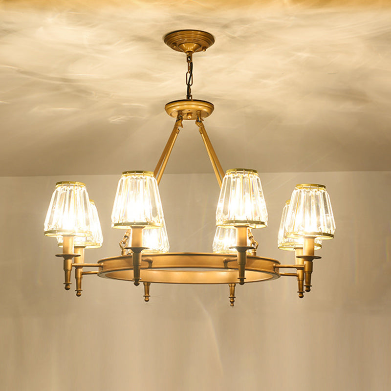 Lustre conique en cristal à facettes Adrienne