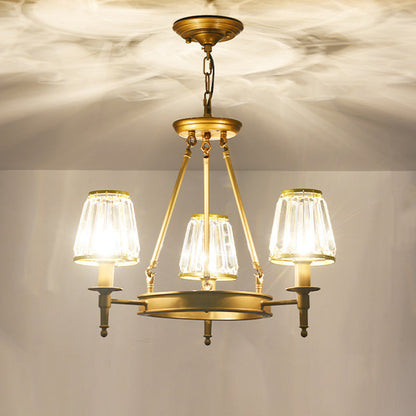Lustre conique en cristal à facettes Adrienne