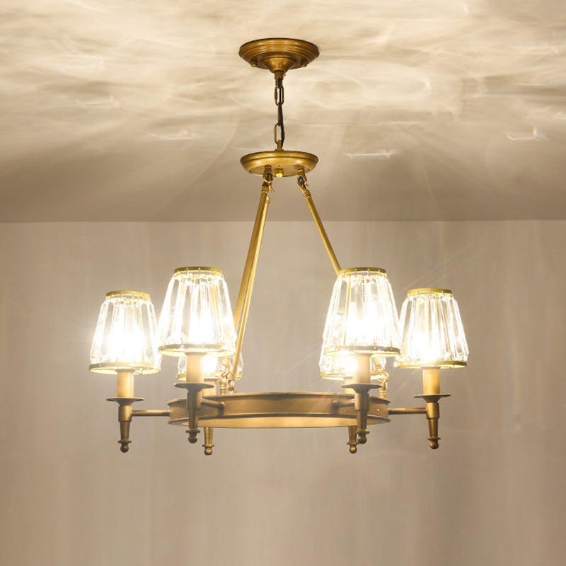 Lustre conique en cristal à facettes Adrienne