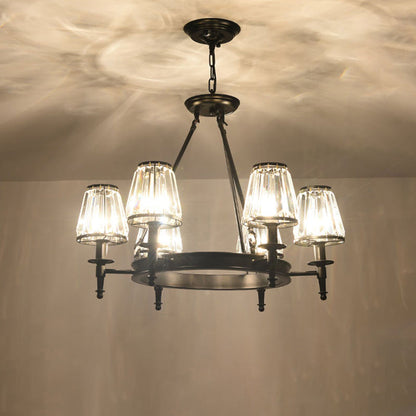 Lustre conique en cristal à facettes Adrienne