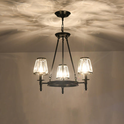 Lustre conique en cristal à facettes Adrienne