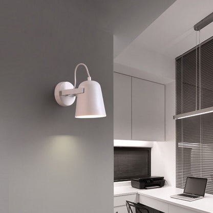 Sophie Nordic Wall Lamp with Rotatable Bell Shade and Wood Accent