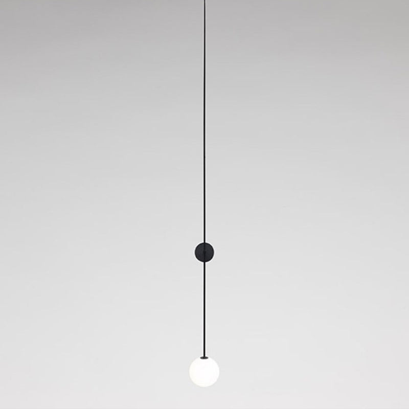 Colette Orb Wall Lamp with Milky Glass and Gold Pencil Arm