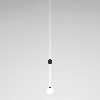 Colette Orb Wall Lamp with Milky Glass and Gold Pencil Arm