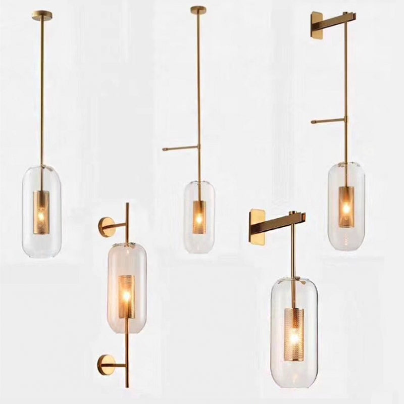 Applique murale Elodie Pill Capsule en verre transparent