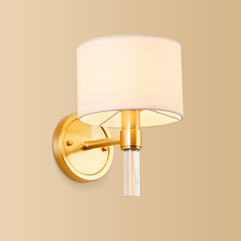 Manon Geometric Fabric Wall Sconce 1-Head Gold Finish