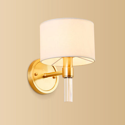 Manon Geometric Fabric Wall Sconce 1-Head Gold Finish
