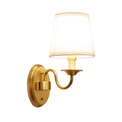 Manon Geometric Fabric Wall Sconce 1-Head Gold Finish
